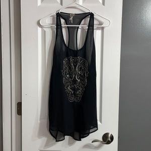 Dynamite Skull Sheer Top